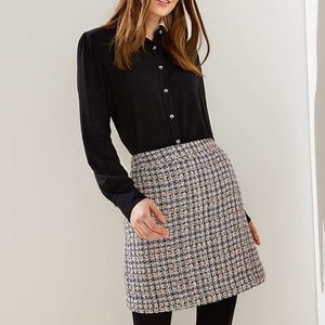Petite Checked Tweed Shift Skirt